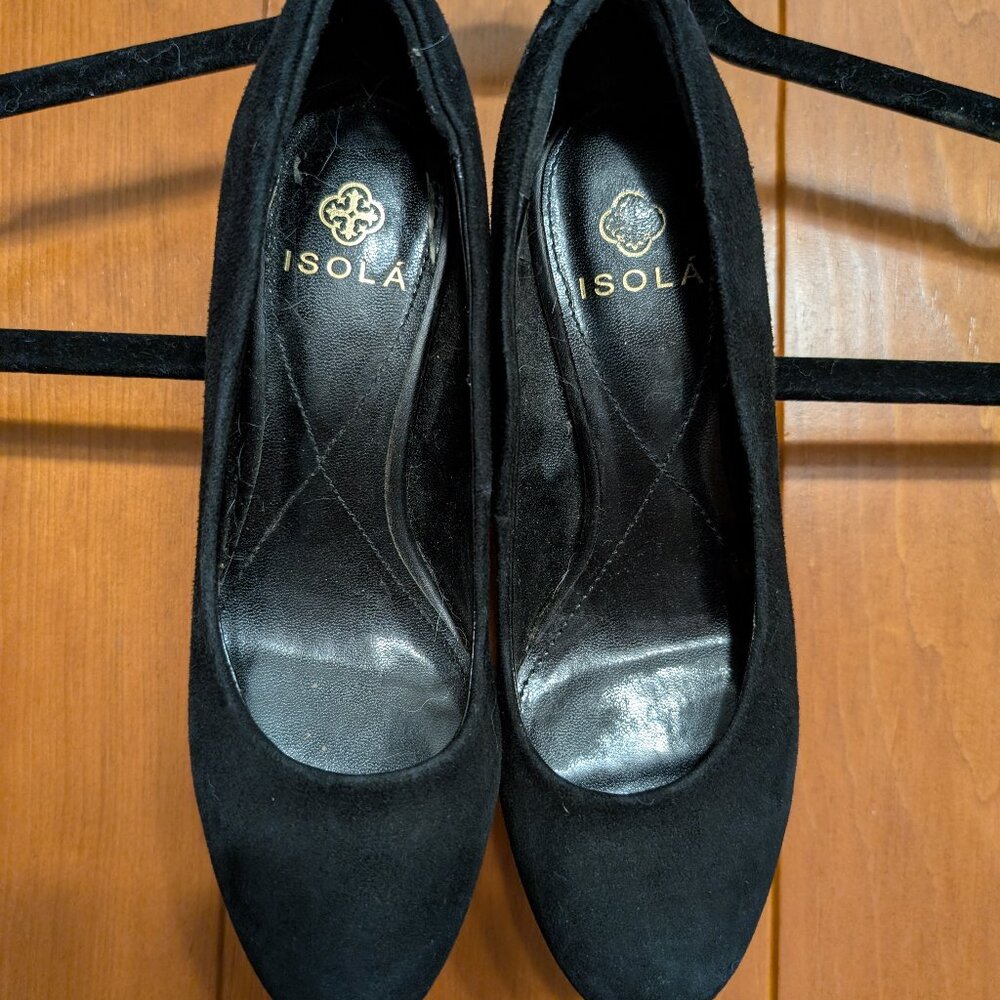 Isola Black Thick Heels Size 6